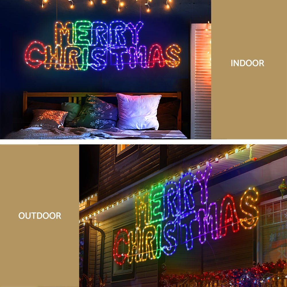 Jingle Jollys Christmas Lights 160cm Motif 360 LED Rope Light Outdoor Decoration - Outdoorium