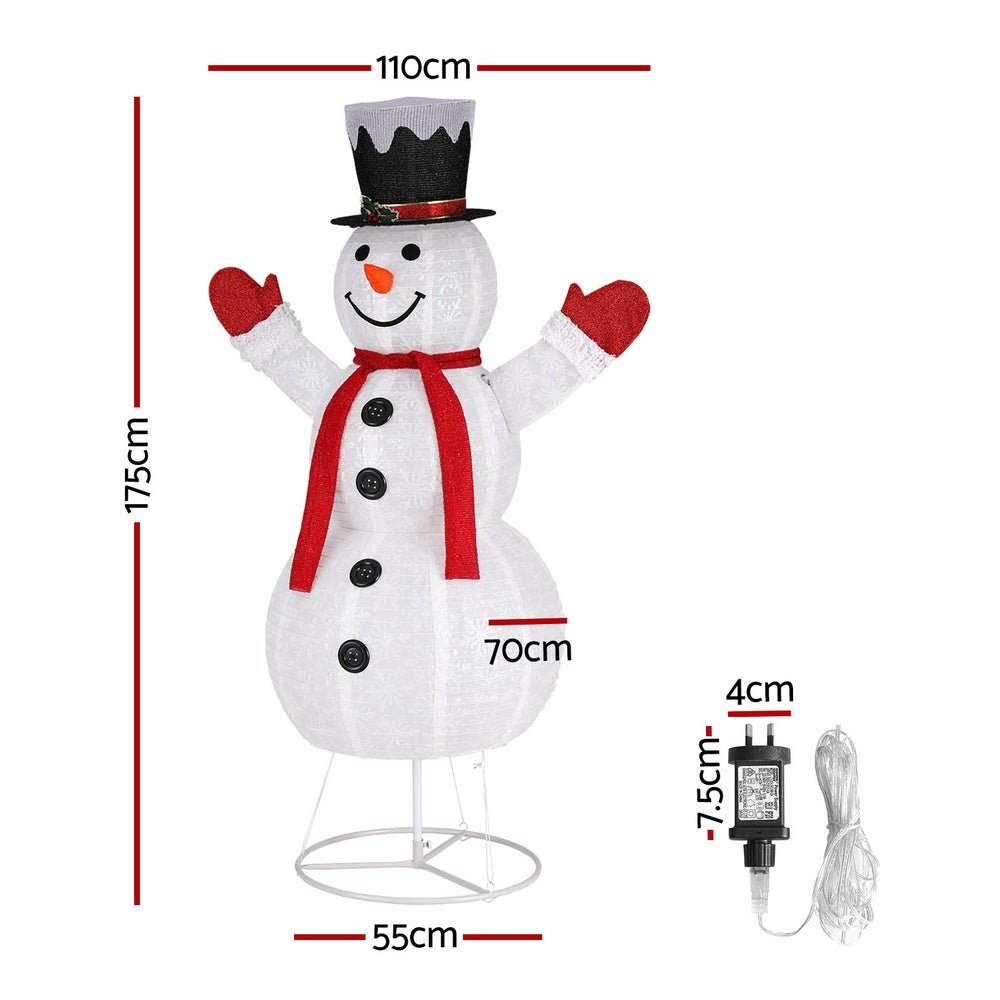 Jingle Jollys Christmas Lights 200 LED 175cm Fairy Light Snowman Decorations - Outdoorium