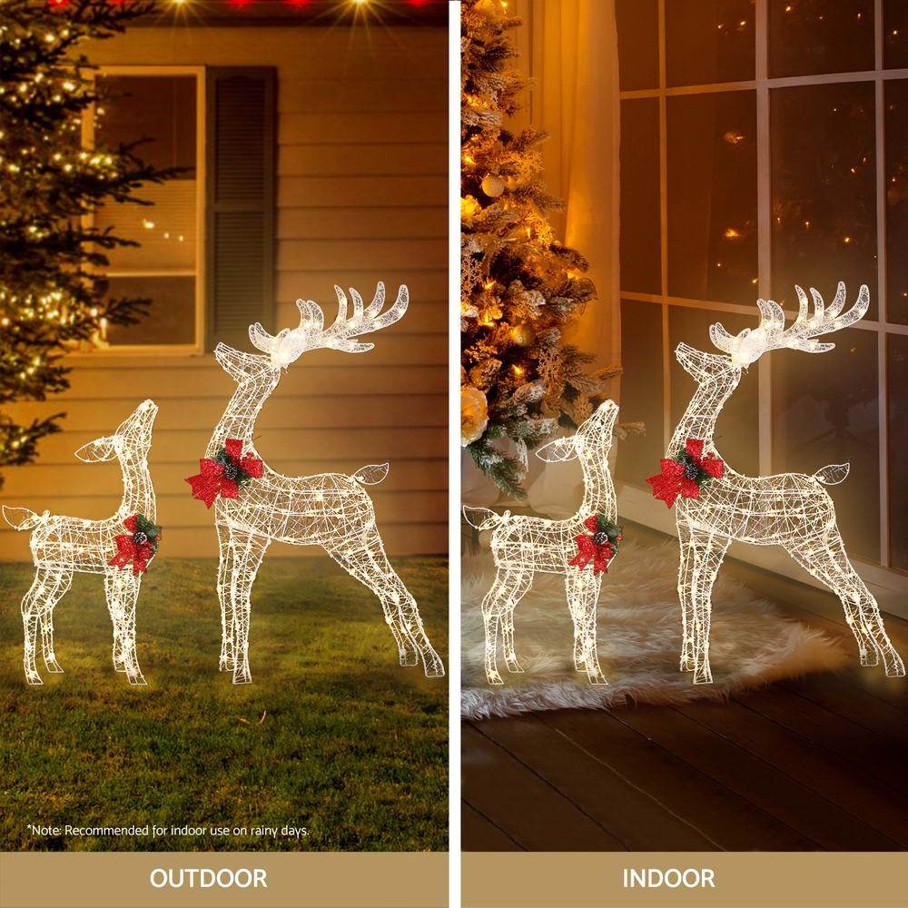 2 PCS Christmas Lights 170 LED Fairy Light Reindeer Decorations Jingle Jollys | Outdoorium