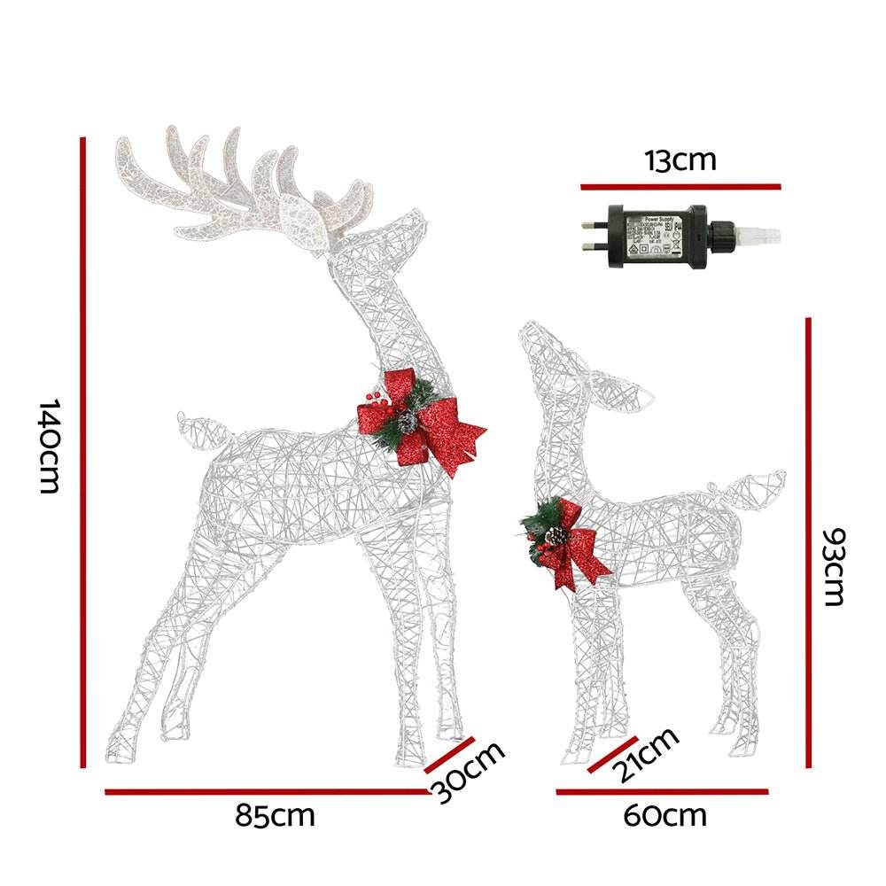 2 PCS Christmas Lights 170 LED Fairy Light Reindeer Decorations Jingle Jollys | Outdoorium