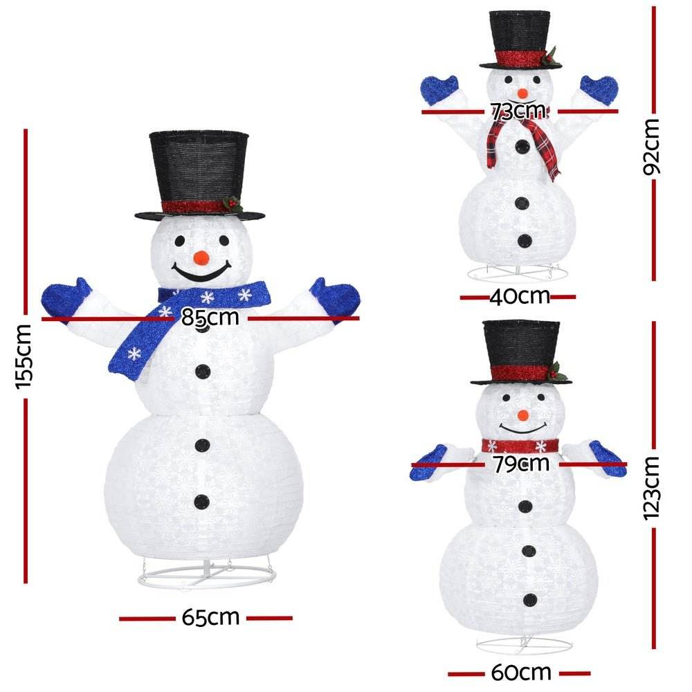 3 PCS Christmas Lights 330 LED Fairy Light Snowman Decorations Jingle Jollys | Outdoorium