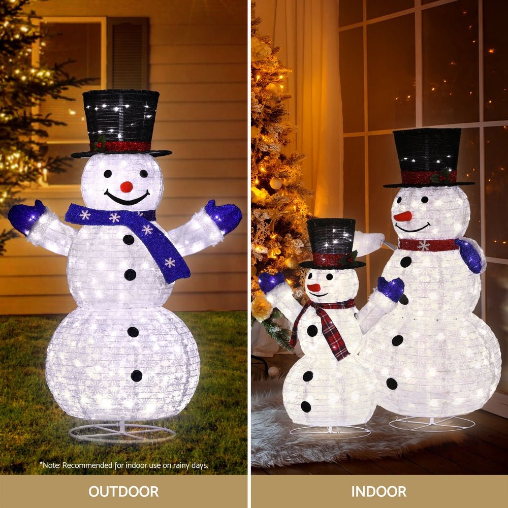 Jingle Jollys Christmas Lights 330 LED Fairy Light 3pcs Snowman Decorations Set - Outdoorium