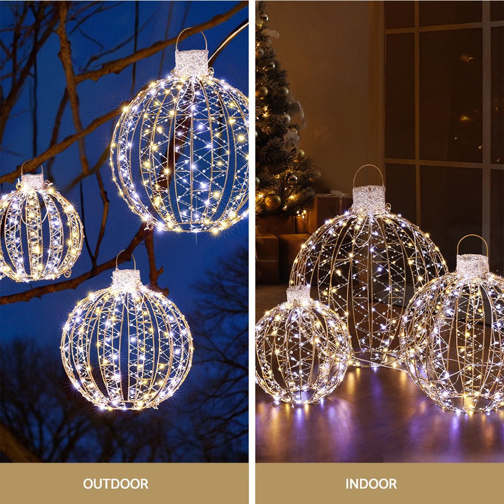 Jingle Jollys Christmas Lights 360 LED Fairy Light 3pcs Ball Decorations Set - Outdoorium