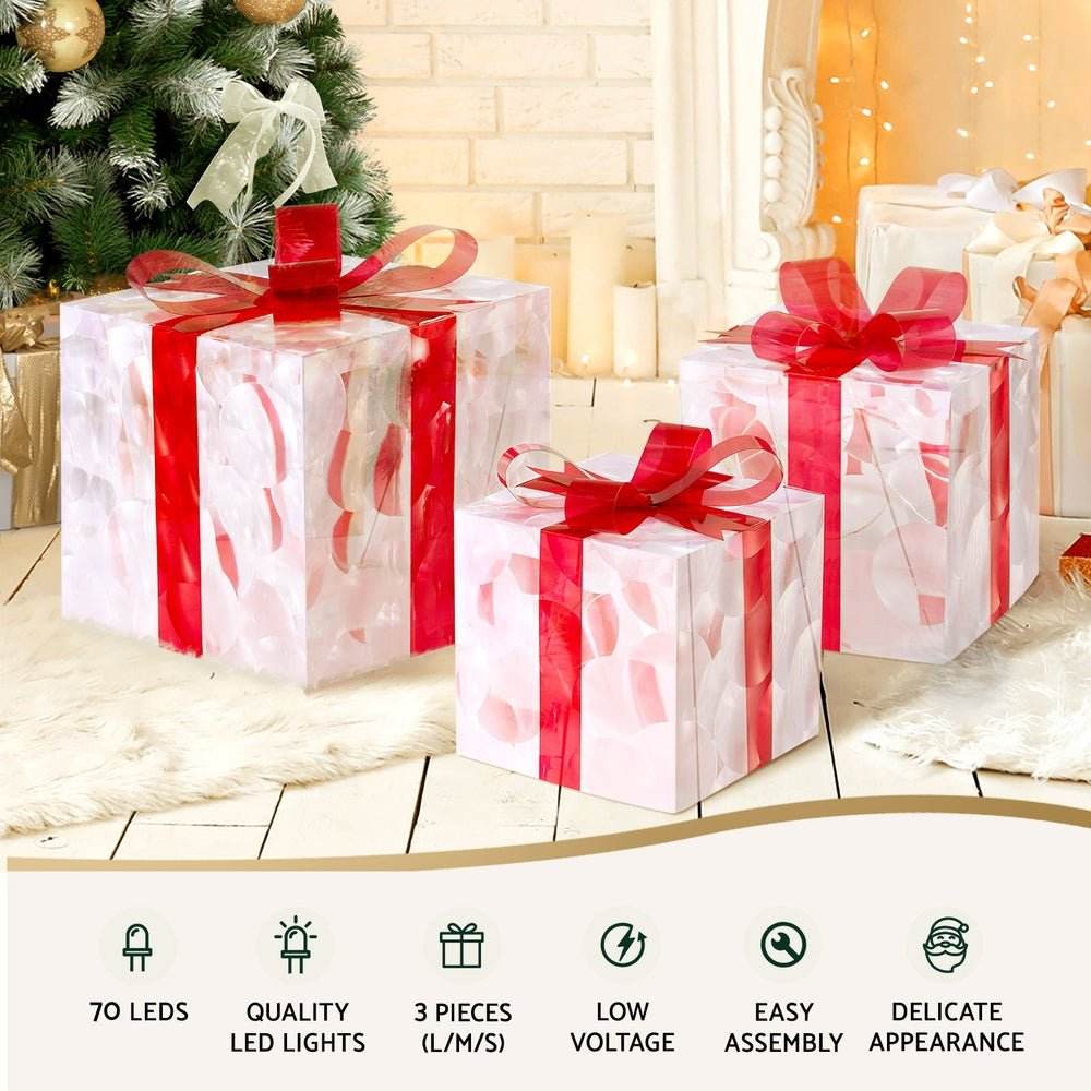 3 PCS Christmas Lights 70 LED Fairy Light Gift Box Jingle Jollys | Outdoorium