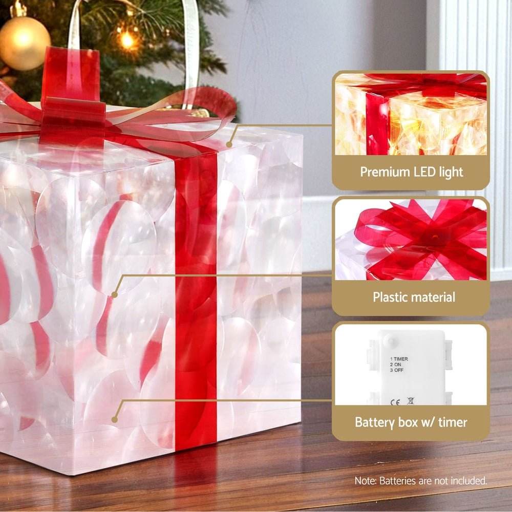 3 PCS Christmas Lights 70 LED Fairy Light Gift Box Jingle Jollys | Outdoorium