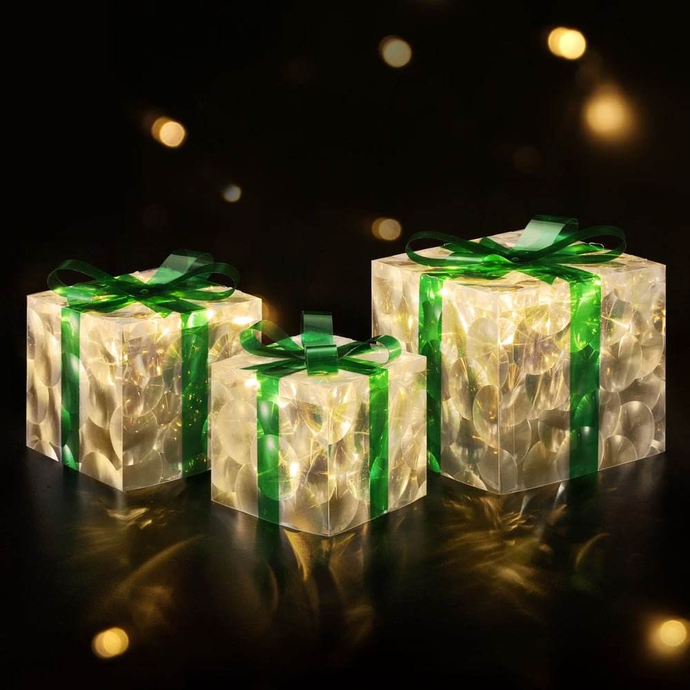 3 PCS Christmas Lights 70 LED Fairy Light Gift Box Jingle Jollys - Outdoorium