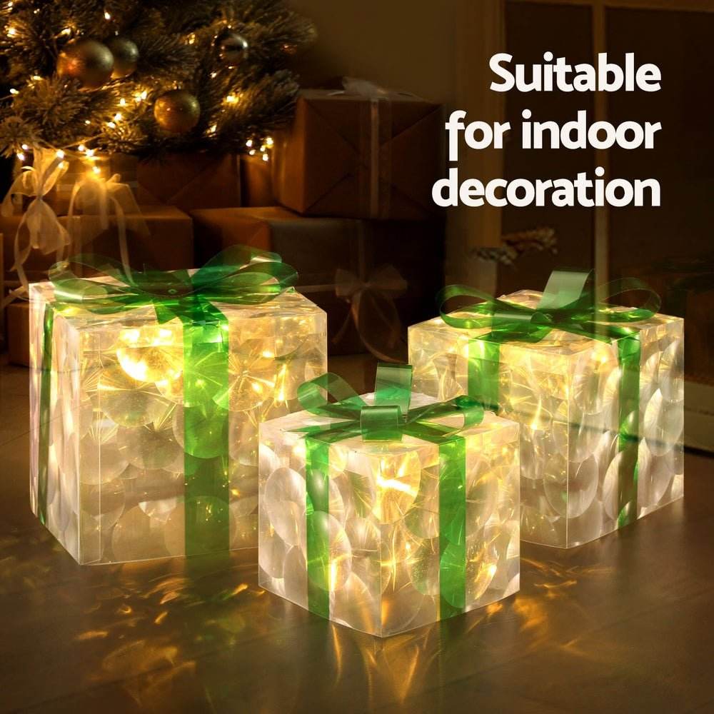 3 PCS Christmas Lights 70 LED Fairy Light Gift Box Jingle Jollys - Outdoorium