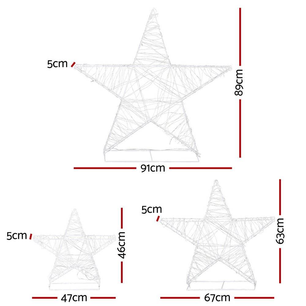 3 PCS Christmas Lights 900 LED Fairy Light Star Decorations Jingle Jollys | Outdoorium