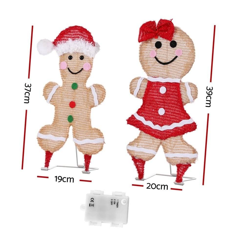 30 LED Christmas Lights Gingerbread Motif Fairy Light Decoration Jingle Jollys - Outdoorium
