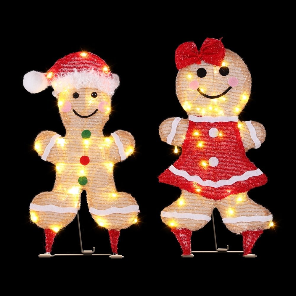 Jingle Jollys Christmas Lights Gingerbread Motif 30 LED Fairy Light Decoration - Outdoorium