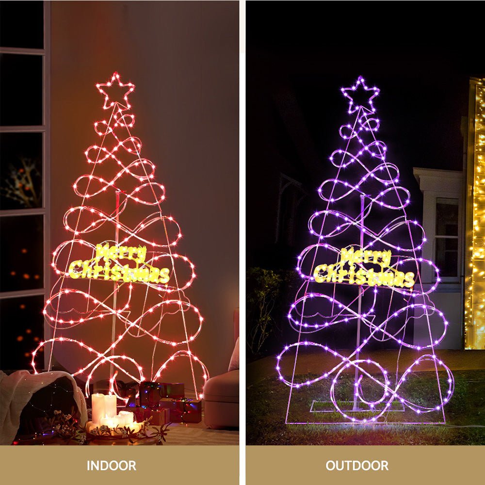 Jingle Jollys Christmas Tree 1.7m 230 RGB LED Motif Lights Xmas Trees Decoration - Outdoorium