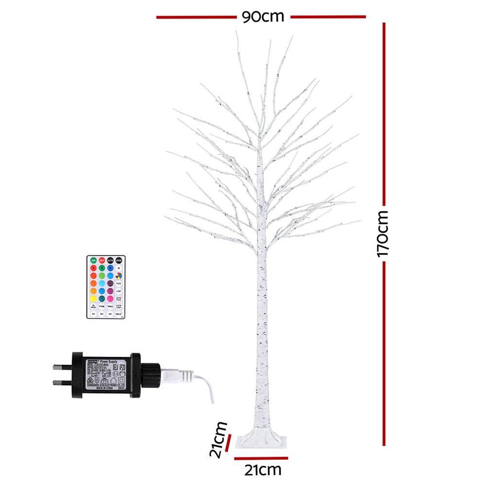1.7M Christmas Tree 120 RGB LED Lights Jingle Jollys - Outdoorium
