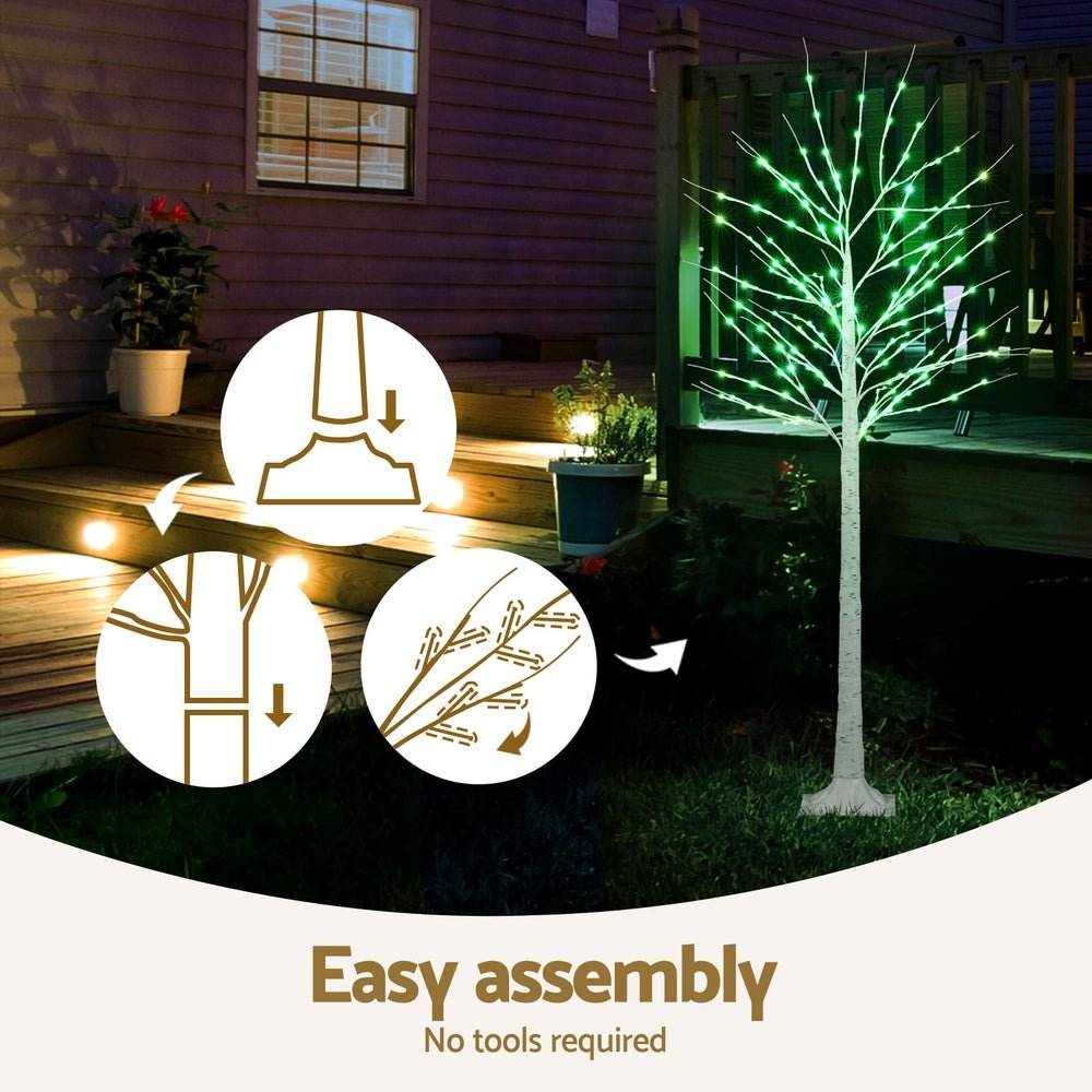 1.7M Christmas Tree 120 RGB LED Lights Jingle Jollys - Outdoorium