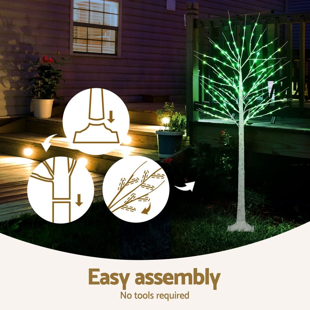 Jingle Jollys Christmas Tree 1.7m Twigs 120 RGB LED Lights Xmas Trees Decoration - Outdoorium