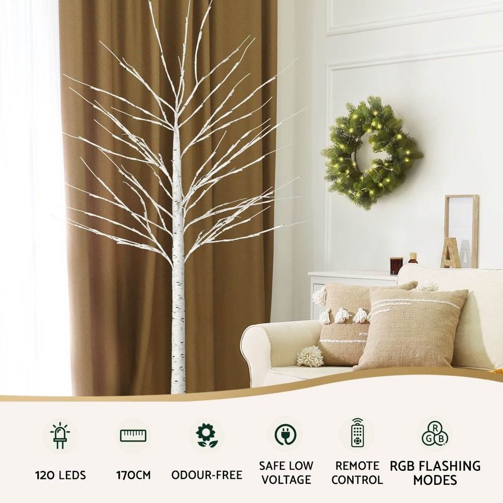 1.7M Christmas Tree 120 RGB LED Lights Jingle Jollys - Outdoorium