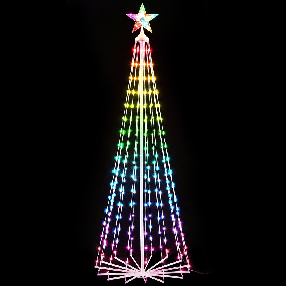 Jingle Jollys Christmas Tree 1.8m 265 RGB LED Fairy Lights Xmas Trees Decoration - Outdoorium