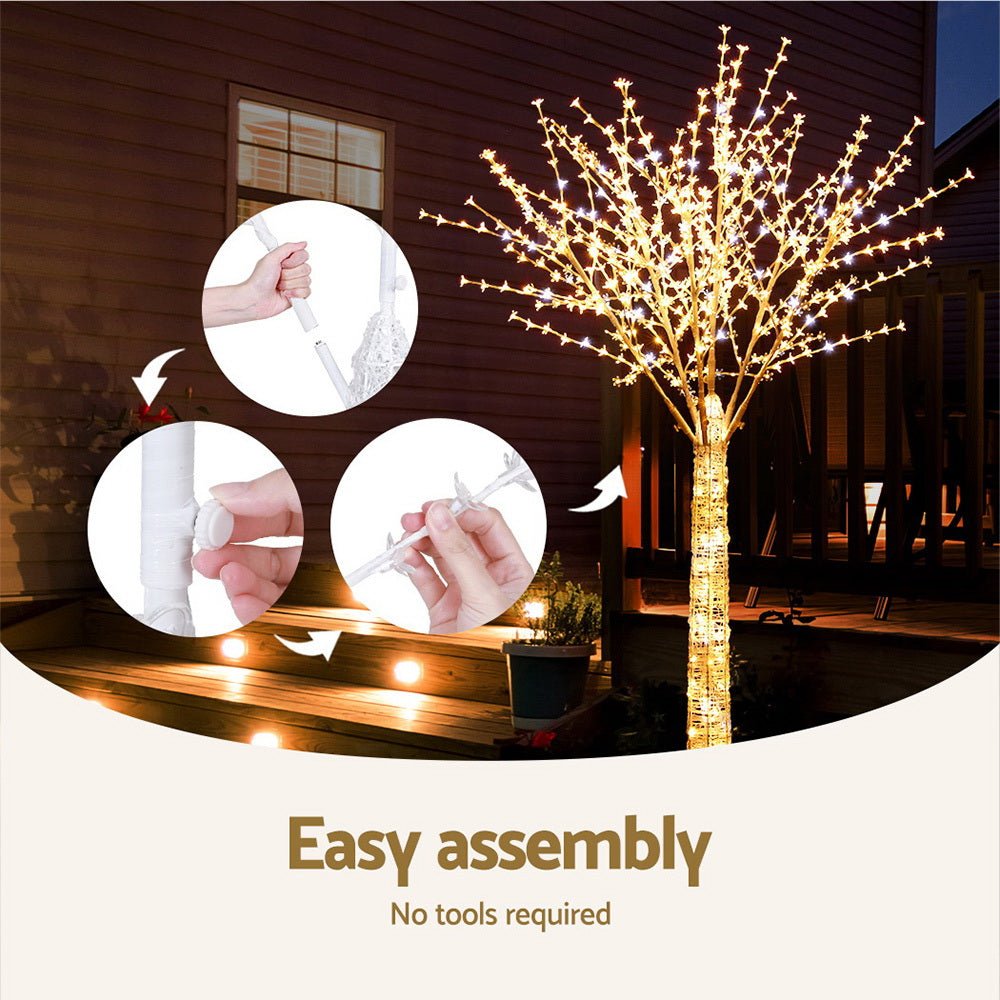 Jingle Jollys Christmas Tree 2.1m 780 LED Lights Cherry Blossom Trees Xmas Decor - Outdoorium