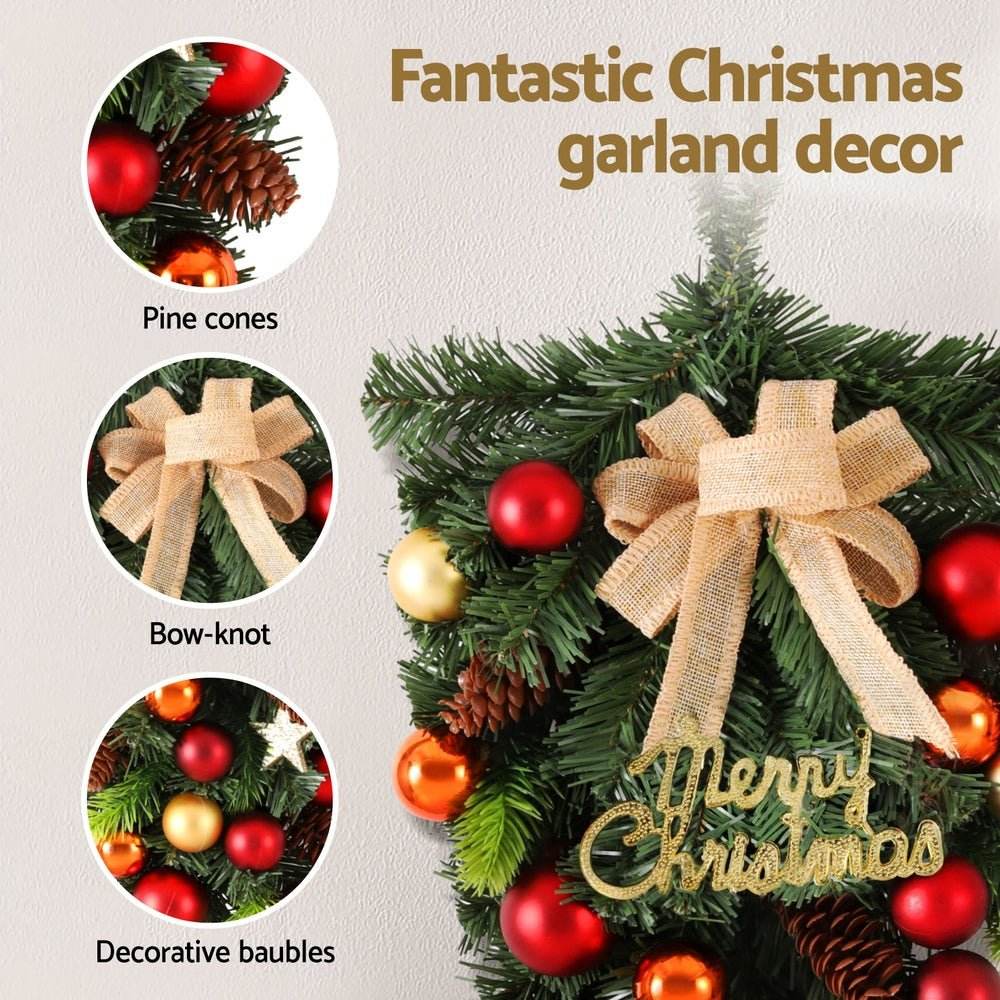 Jingle Jollys Hanging Christmas Garland 50CM Ornaments Party Decorations | Outdoorium