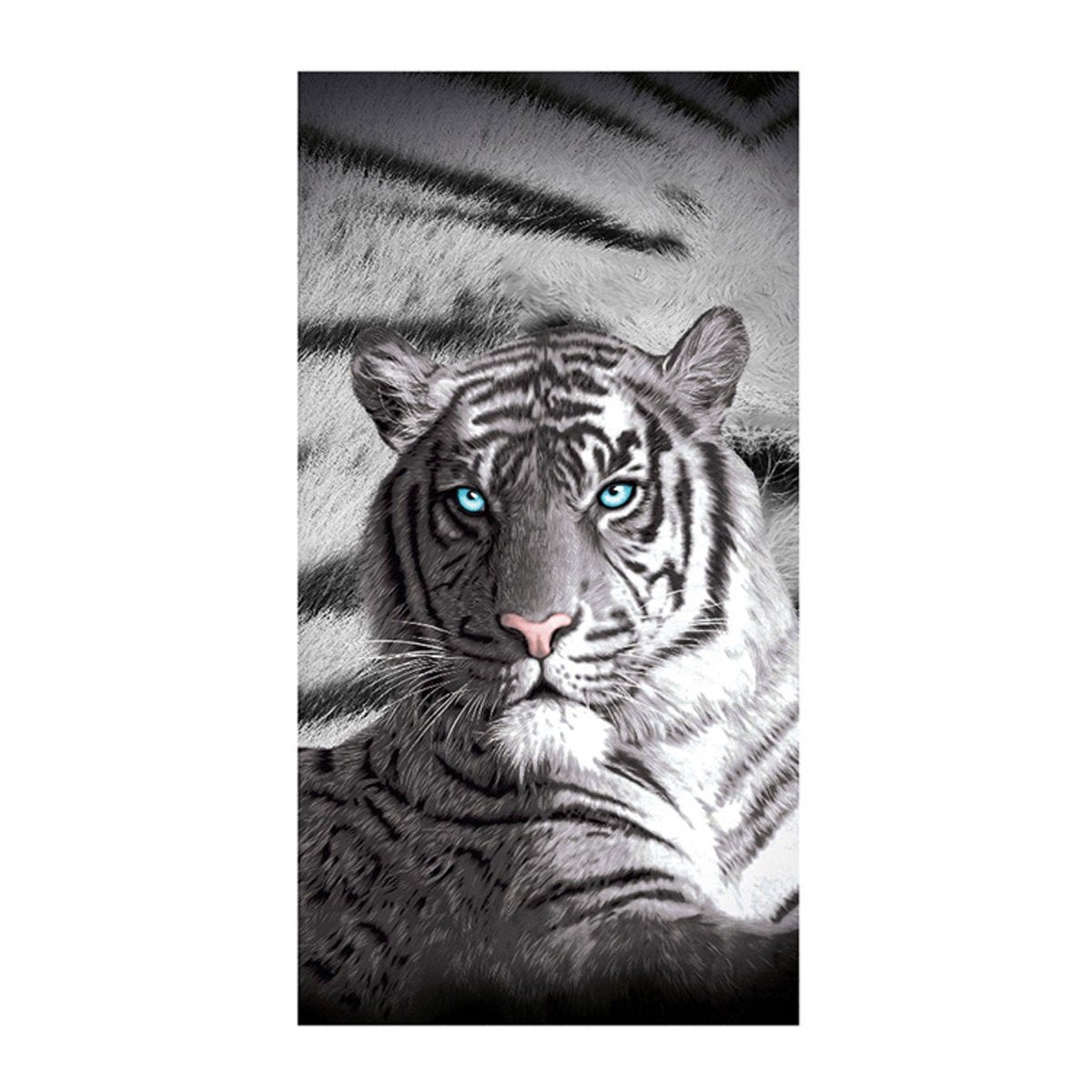 Just Home Blue Eyes Stripes Tiger Bath Beach Towel - Outdoorium