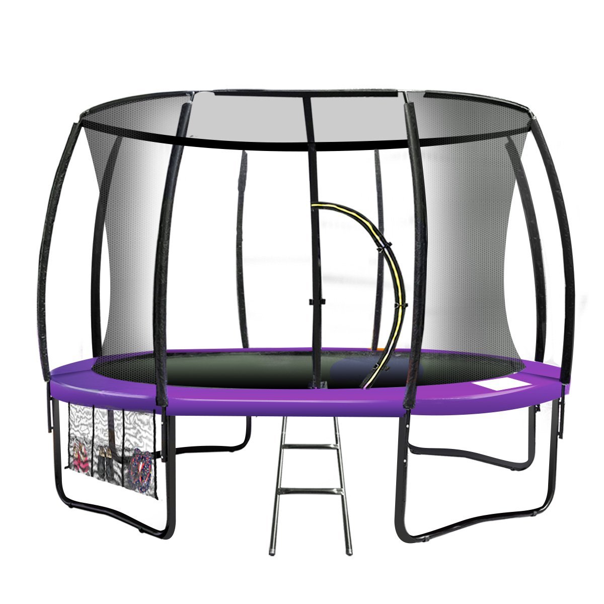 Kahuna 10ft Trampoline Free Ladder Spring Mat Net Safety Pad Cover Round Enclosure Purple - Outdoorium