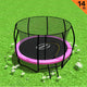 Kahuna 14ft Trampoline Free Ladder Spring Mat Net Safety Pad Cover Round Enclosure - Pink | Outdoorium