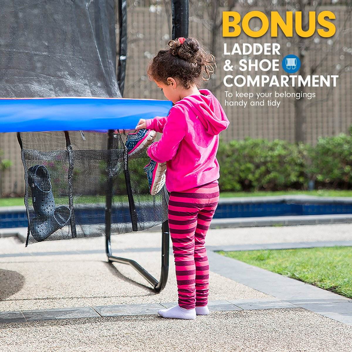 Kahuna 6ft x 9ft Outdoor Rectangular Rainbow Trampoline With Safety Enclosure | Outdoorium