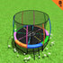 Kahuna 8ft Outdoor Rainbow Trampoline For Kids And Children Suited For Fitness Exercise Gymnastics With Safety Enclosure - Outdoorium
