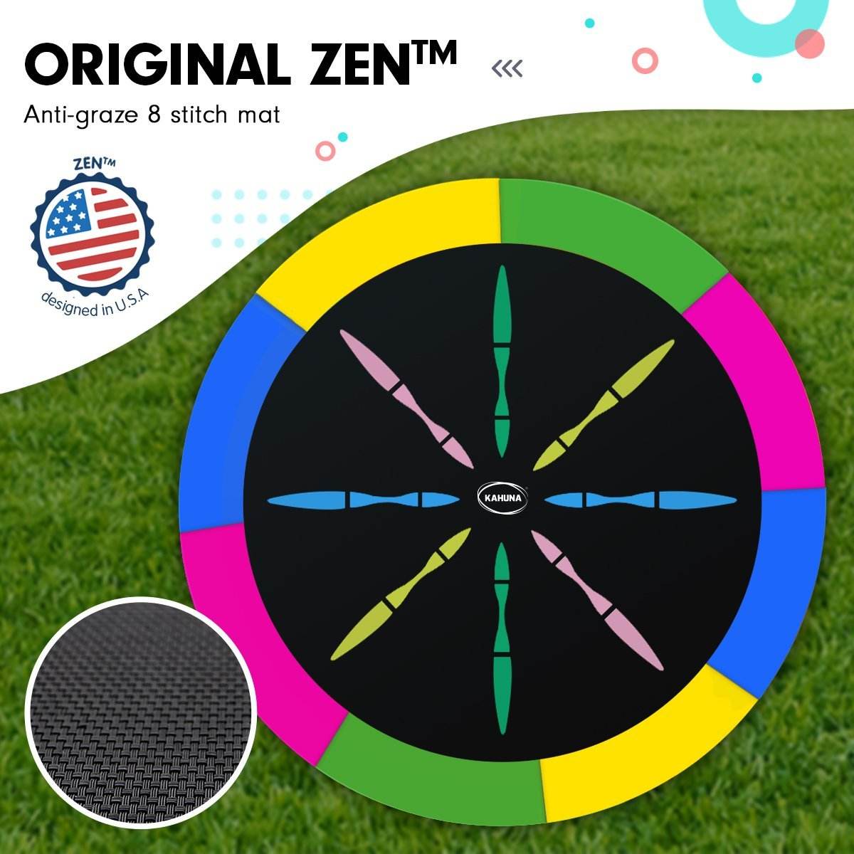 Kahuna 8ft Outdoor Rainbow Trampoline For Kids And Children Suited For Fitness Exercise Gymnastics With Safety Enclosure - Outdoorium