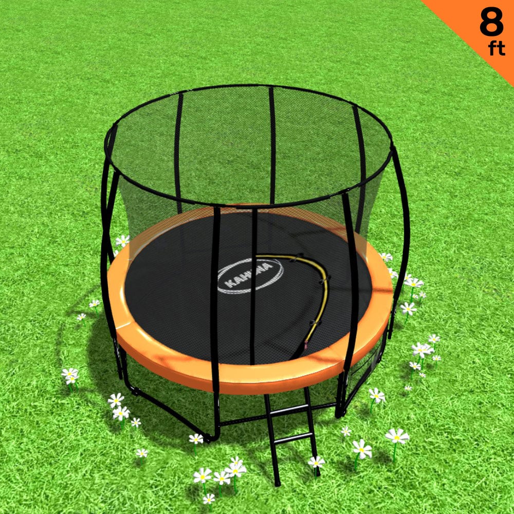 Kahuna 8ft Trampoline Kahuna With Spring Mat Pad Net Outdoor - Orange - Outdoorium