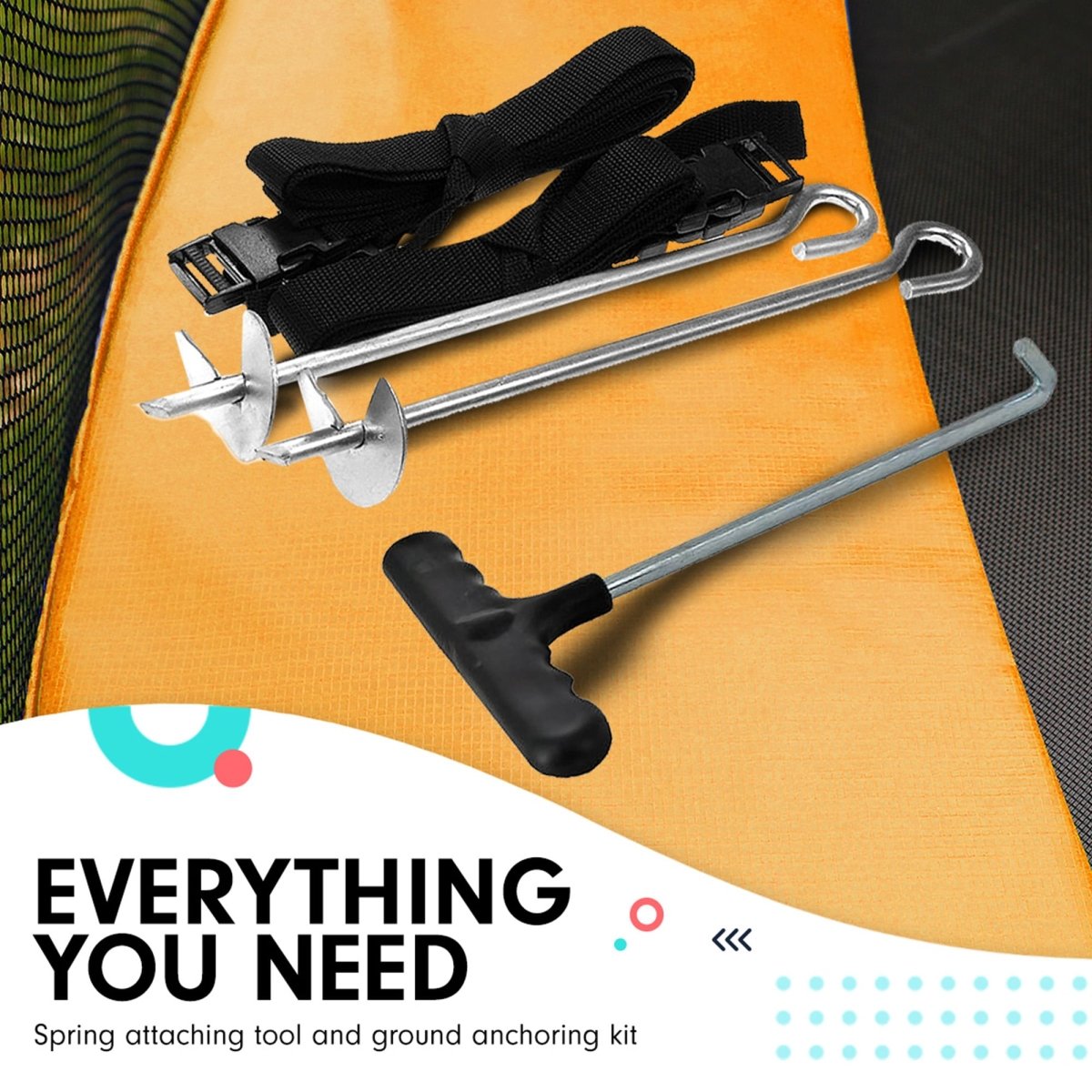 Kahuna 8ft X 11ft Outdoor Rectangular Orange Trampoline with Safety Enclosure. | Outdoorium