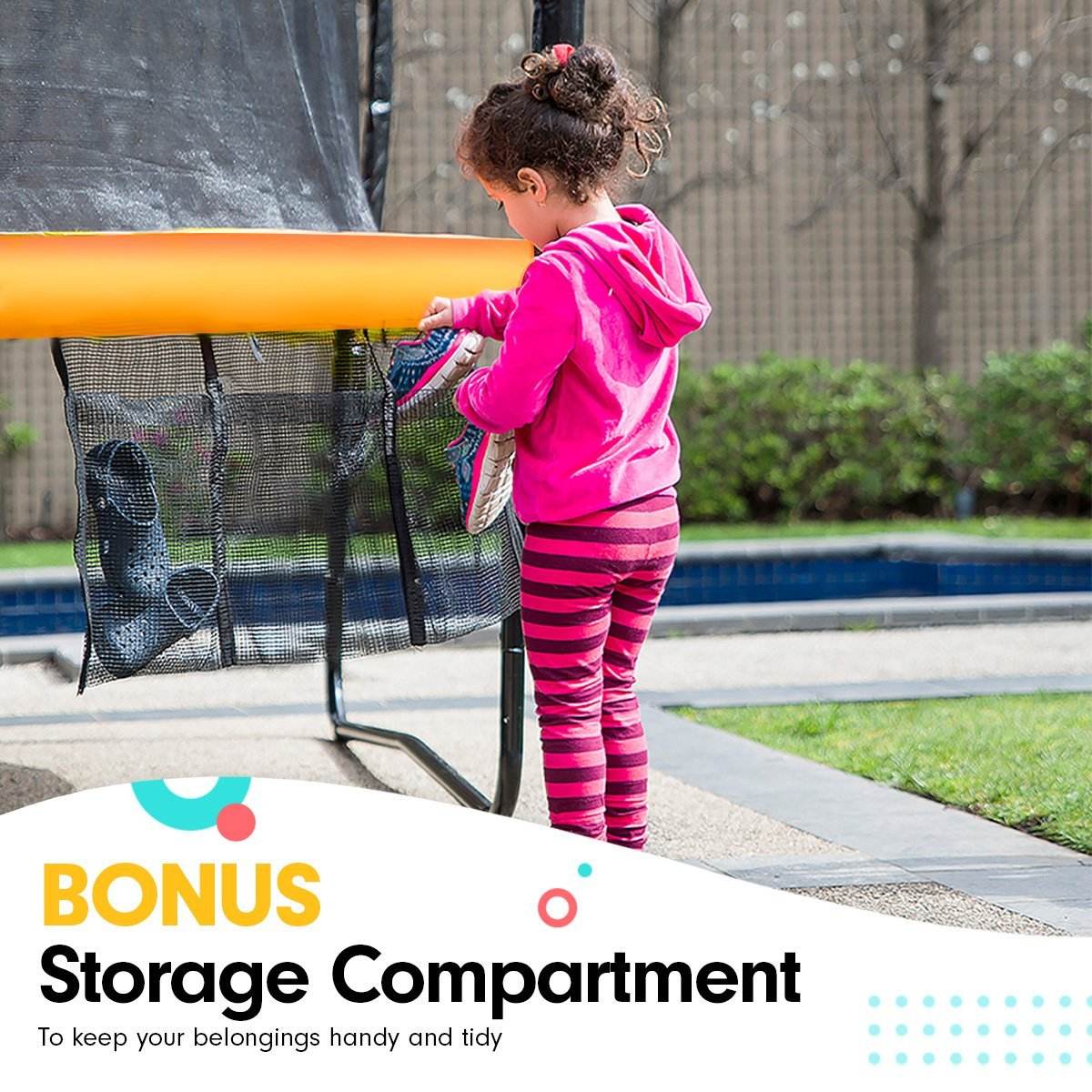 Kahuna 8ft X 11ft Outdoor Rectangular Orange Trampoline with Safety Enclosure. | Outdoorium