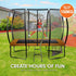 Kahuna 8ft X 11ft Outdoor Rectangular Orange Trampoline with Safety Enclosure. | Outdoorium