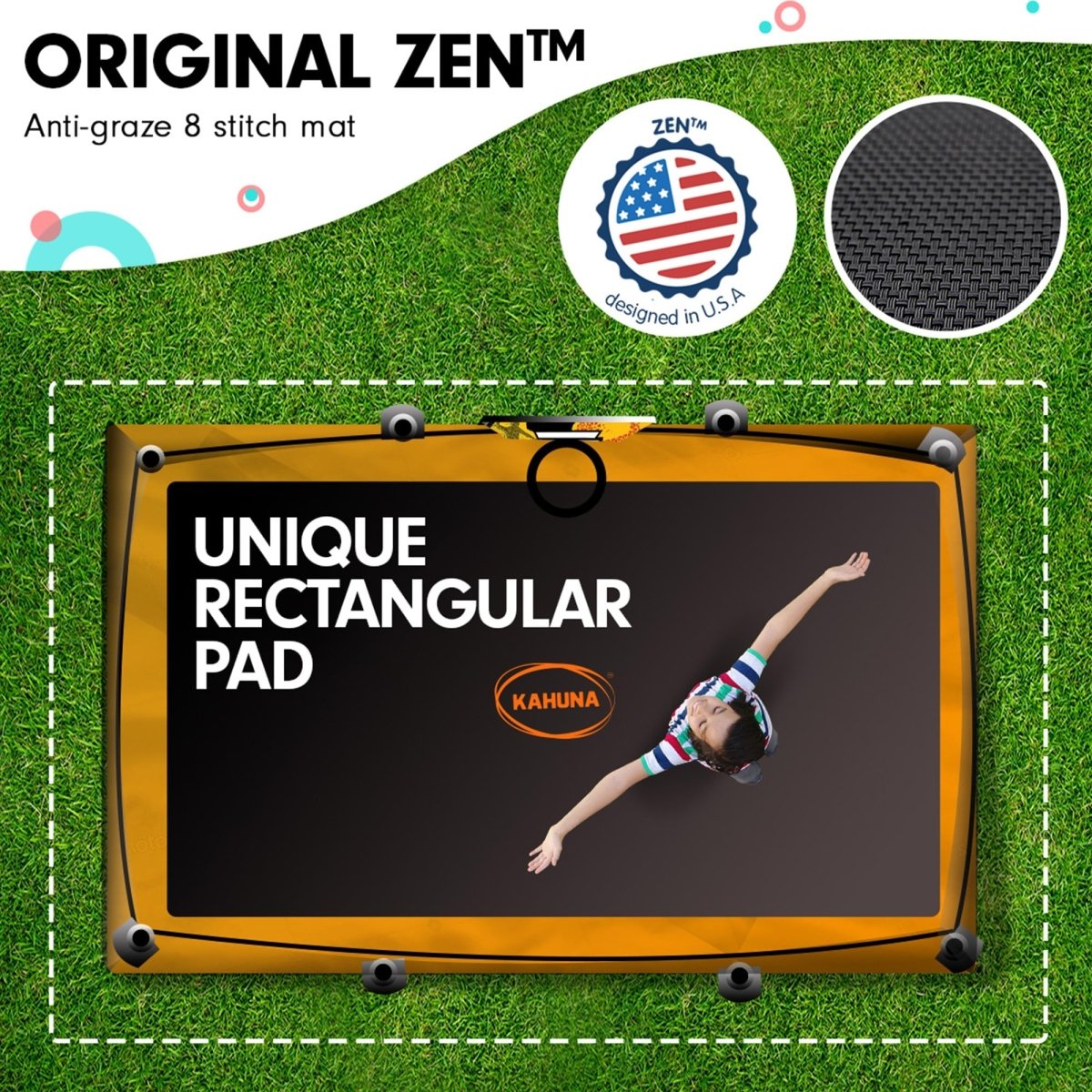 Kahuna 8ft X 11ft Outdoor Rectangular Orange Trampoline with Safety Enclosure. | Outdoorium