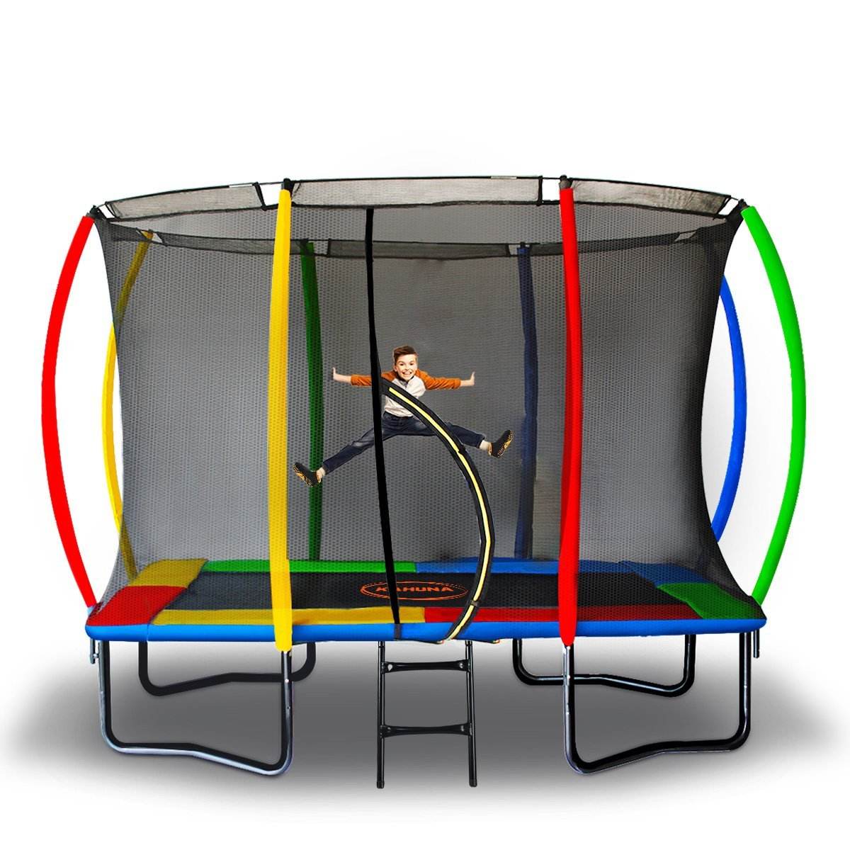 Kahuna 8ft x 11ft Outdoor Rectangular Trampoline With Safety Enclosure - Outdoorium