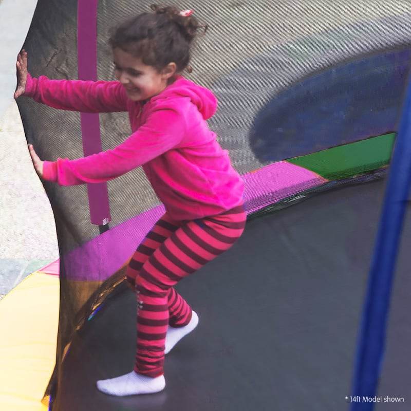 Kahuna Classic 6ft Trampoline Free Ladder Spring Mat Net Safety Pad Cover Round Enclosure Basketball Set - Rainbow - Outdoorium