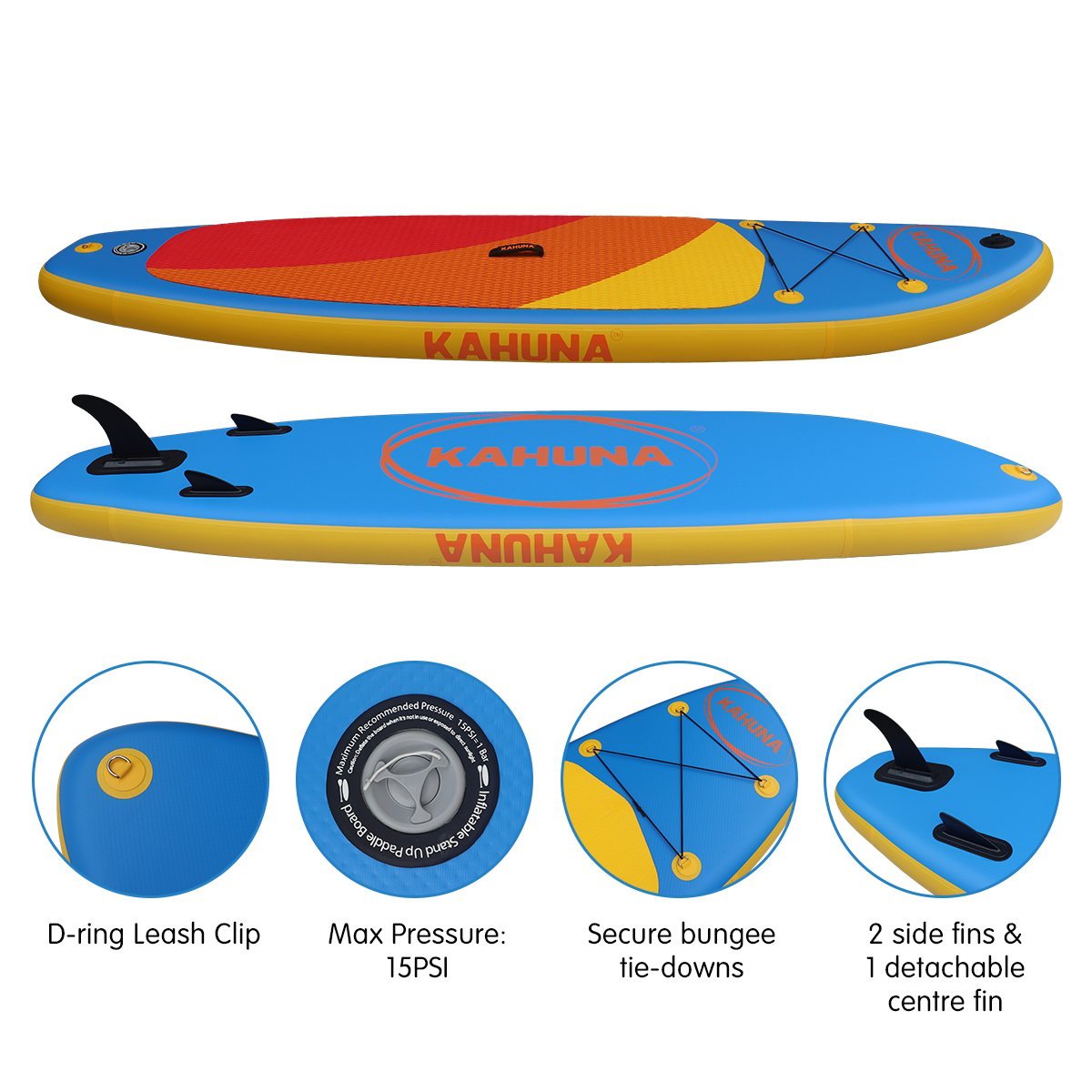 Kahuna Hana Inflatable Stand Up Paddle Board 10FT w/ iSUP Accessories - Outdoorium