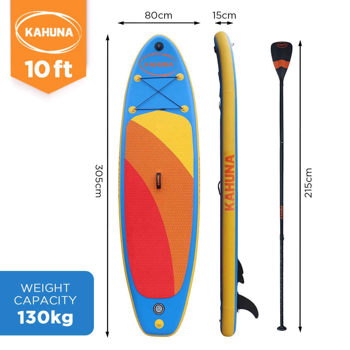 Kahuna Hana Inflatable Stand Up Paddle Board 10FT w/ iSUP Accessories - Outdoorium