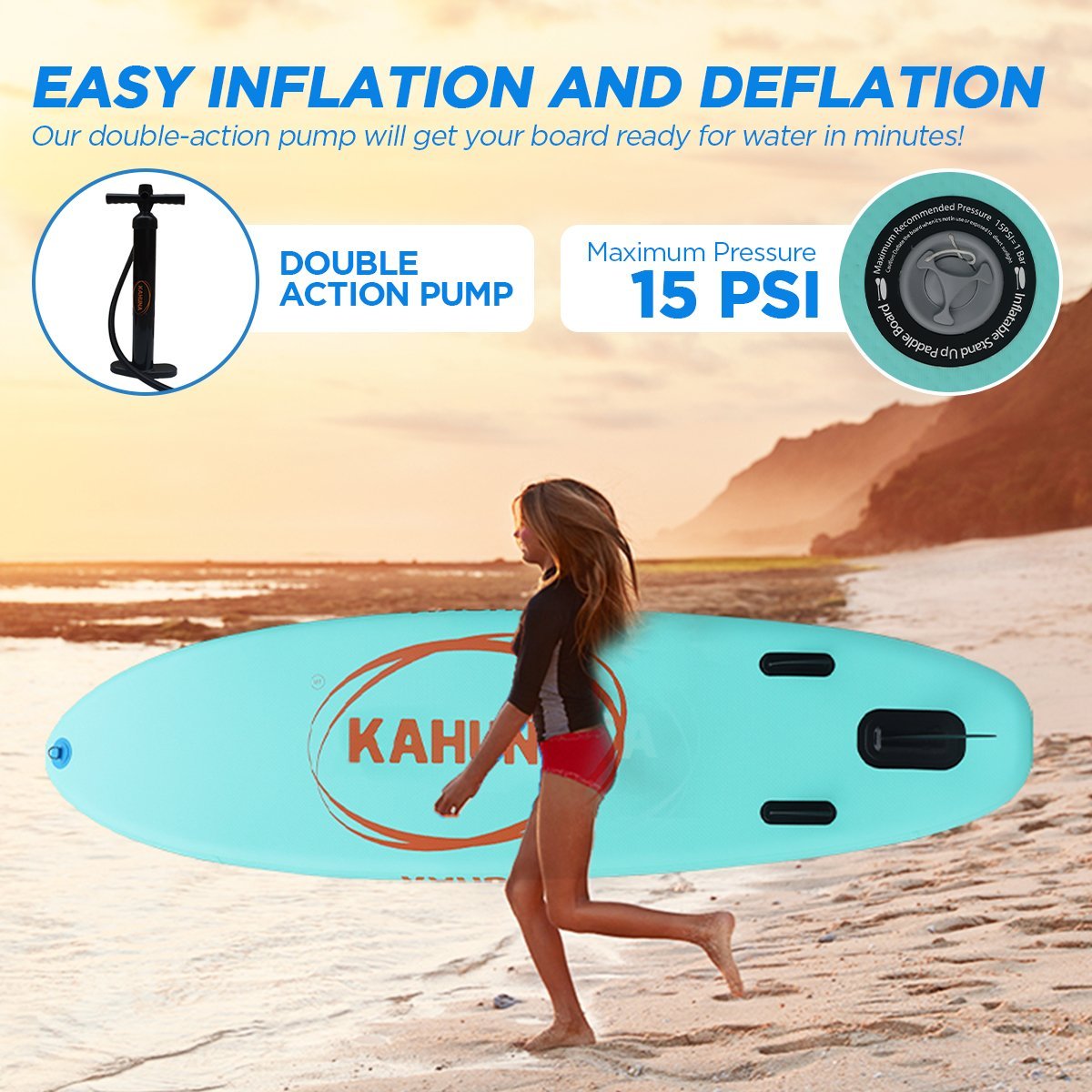 Kahuna Hana Inflatable Stand Up Paddle Board 10ft6in iSUP Accessories - Outdoorium