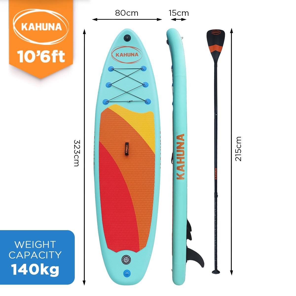 Kahuna Hana Inflatable Stand Up Paddle Board 10ft6in iSUP Accessories - Outdoorium