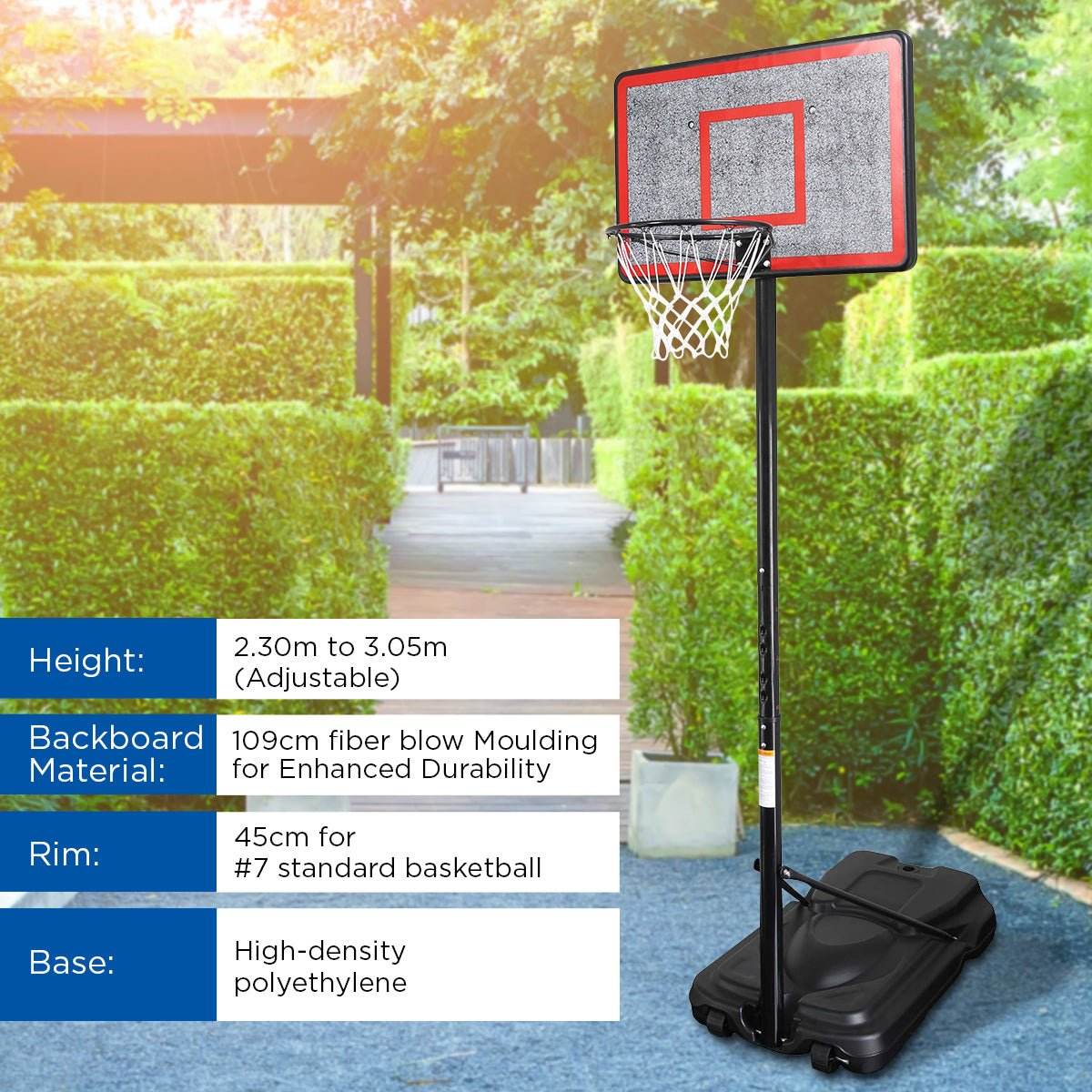 Kahuna Height - Adjustable Basketball Hoop Backboard Portable Stand | Outdoorium