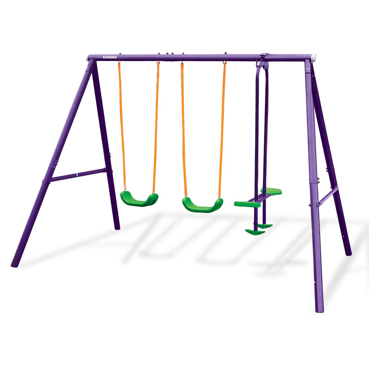 Kahuna Kids 4 - Seater Swing Set Purple Green - Outdoorium