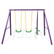 Kahuna Kids 4 - Seater Swing Set Purple Green | Outdoorium