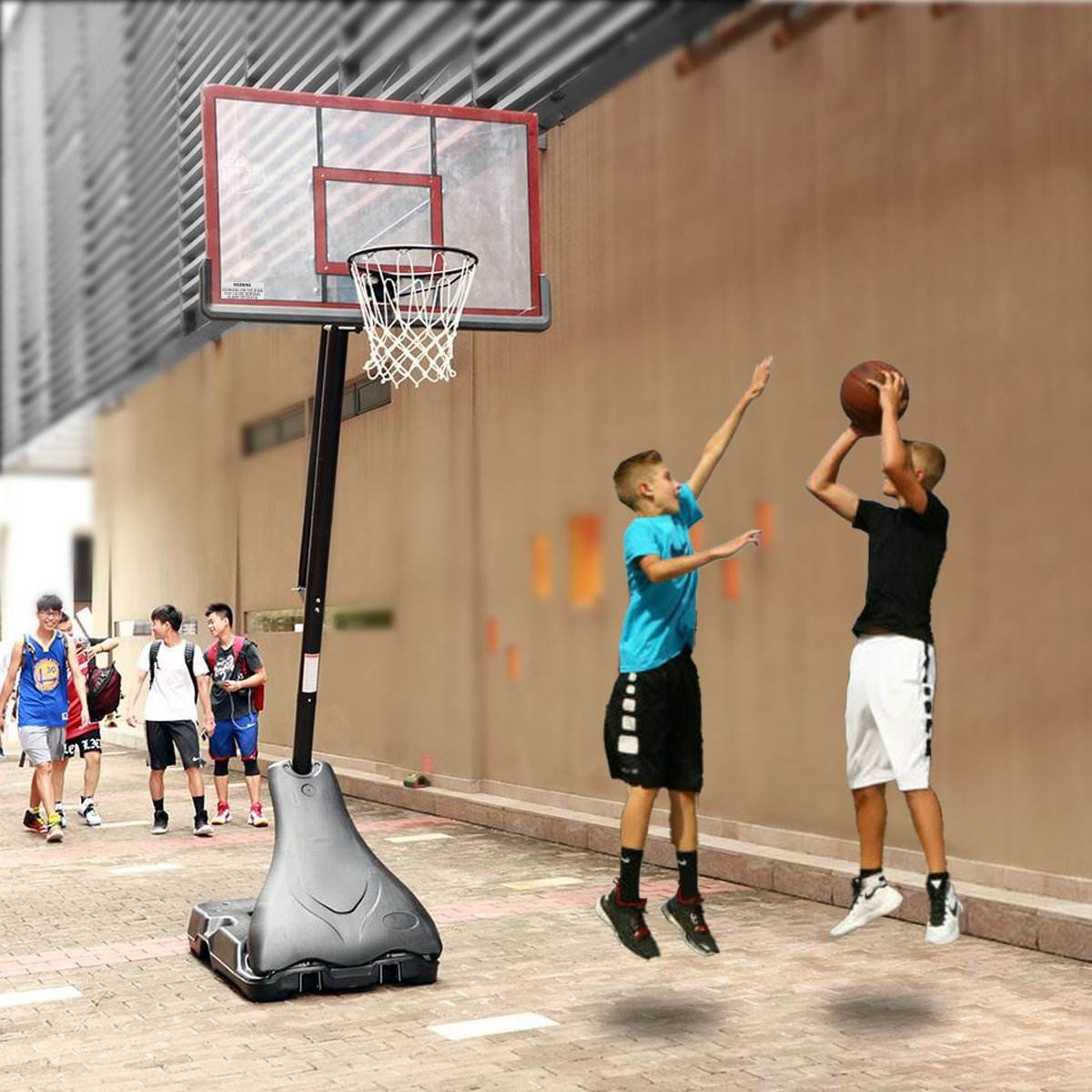 Kahuna Portable Basketball Ring Stand w/ Adjustable Height Ball Holder | Outdoorium