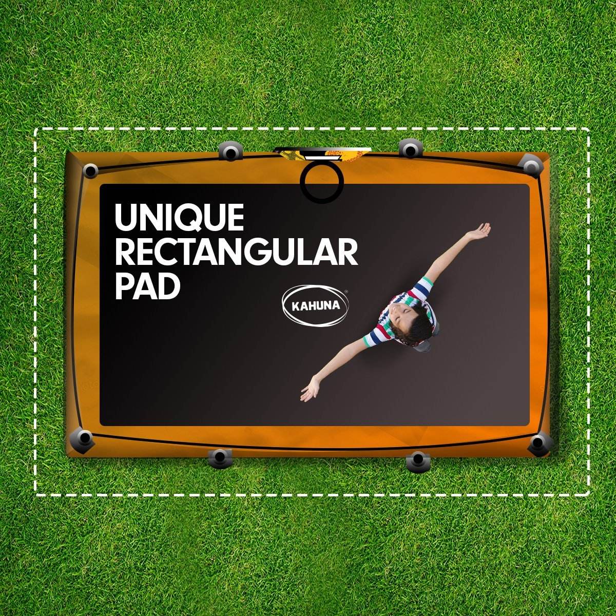 Kahuna Trampoline 6 Ft x 9 Ft Rectangular Outdoor - Orange - Outdoorium