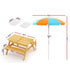 Keezi Kids Outdoor Table and Chairs Picnic Bench Umbrella Set Water Sand Pit Box - Outdoorium