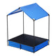 Keezi Kids Sandpit Metal Sandbox Sand Pit with Canopy Cover Outdoor Toys 120cm | Outdoorium