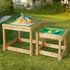 Keezi Kids Sandpit Wooden Sandbox Sand Pit Water Table Outdoor Toys 101cm - Outdoorium