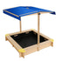 Keezi Kids Sandpit Wooden Sandbox Sand Pit with Canopy Bench Seat Toys 101cm | Outdoorium