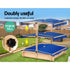 Keezi Kids Sandpit Wooden Sandbox Sand Pit with Canopy Bench Seat Toys 101cm | Outdoorium