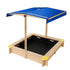 Keezi Kids Sandpit Wooden Sandbox Sand Pit with Canopy Bench Seat Toys 101cm | Outdoorium